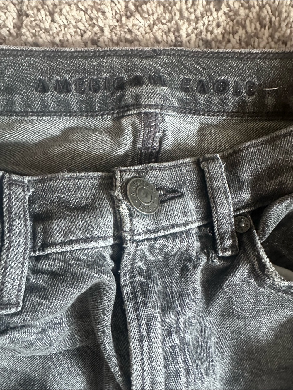 AE Distressed Black Washed Ripped Jeans - Picture 2 of 5